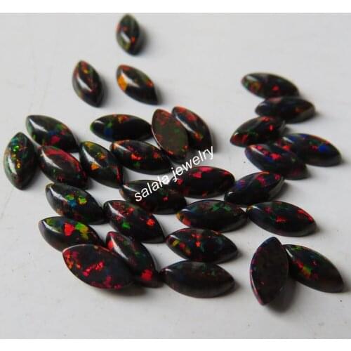 100pcs/lot 3x6mm Marquise Opal OP71 Black Fire Opal Marquise cut Opal Synthetic Marquise Cabochon Fire Opal Stone Price