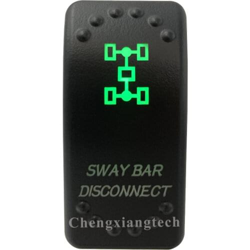 12V/24V Car Boat 3 Pins SPST ON/OFF Green & Blue Led Light Rocker Toggle Switch Sway Bar Disconnect for Carling ARB Narva 4x4