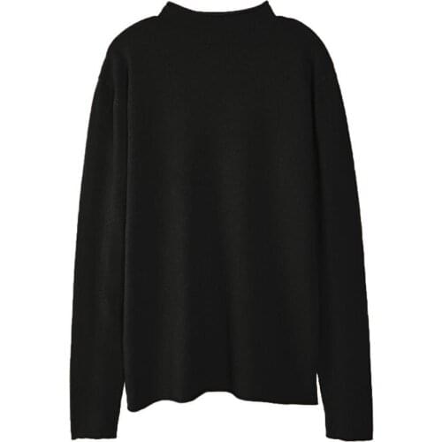 2020 sweater Casual Solid Color Mock Neck Long Sleeve Sweater Bottoming Top Knitwear sweater women осень 2020 одежда женская