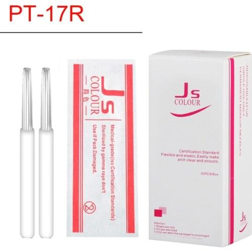 50 PCS 17 Round Pin Permanent Makeup Eyebrow Tatoo Blade Microblading Needles 17R For 3D Embroidery Manual Tattoo Pen-B0