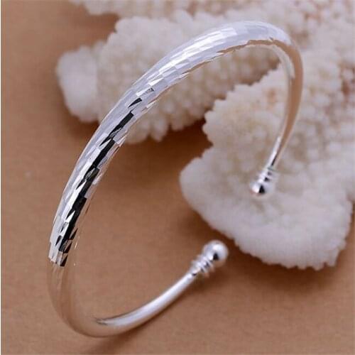 B158 Fashion Silver Color Charm Bangle Cuff Bracelet Bangles For Women Jewelry Gift Bangles Fashion Bracelets /amfajdma