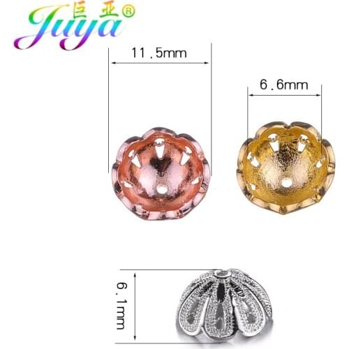 Beadwork Jewelry Findings Gold Metal Crown Bead Caps Accessories For Women Beading Jewelry Necklace Earrings DIY Making