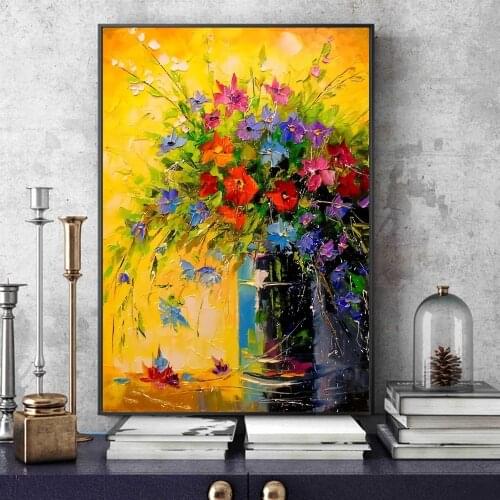 Bouquet Of Roses blossom Plants Flowers Painting Canvas Wall Art Poster And Prints Home Decor Picture For Living Room Cuadros