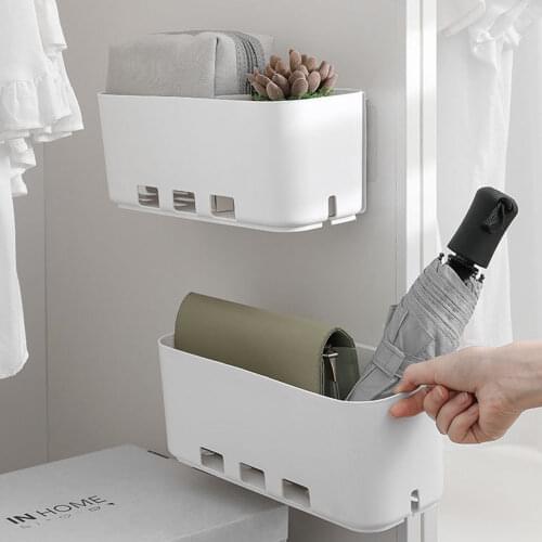 1 Piece Kitchen Under Sink Storage Box Punching Free Wall Hanging Organizer Drawer Plastic Spices Bottles Holder Bathroom Shelf