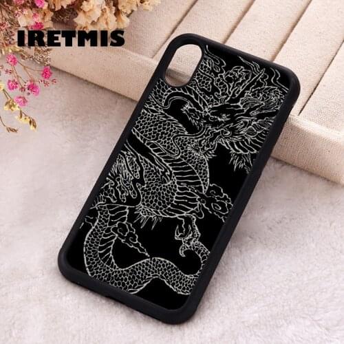 Iretmis 5 5S SE 2020 phone cover cases for iphone 6 6S 7 8 Plus X Xs XR 11 12 MINI Pro Max Soft Silicone TPU Vintage Dragon