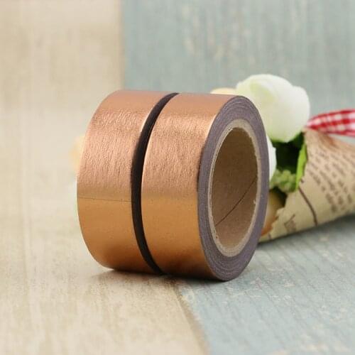 2PCS/lot Decorative Copper Solid Golden Foil Washi Tape Paper for Scrapbook Bullet journal Adhesive Tape 15mmx10m School Supply