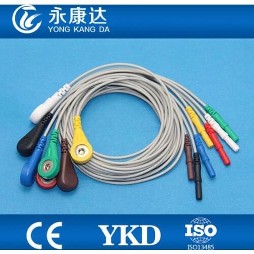 Din 1.5 ecg ekg cable 7lead IEC Snap for patient monitor