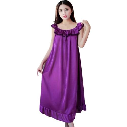 Hot Women Night Gowns Sleepwear Nightwear Long Sleeping Dress Luxury Nightgown Women Casual Night Dress Ladies Home Dressing