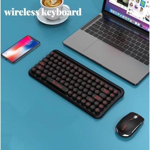 85-Key Two-Color Gaming Keyboard, Silent and anti-spill, office wireless keyboard and mouse set For Desktop Tablet Laptop