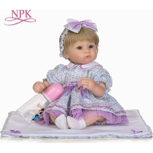 NPK Nicery 18inch 45cm Bebe Doll Reborn Soft Silicone Boy Girl Toy Reborn Baby Doll Gift for Children plamates