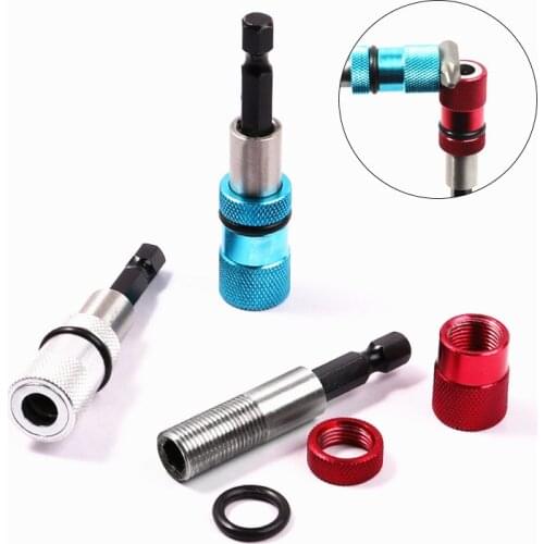 1/4" Magnetic Screw Drill Tip Drill Screw Tool Drive Guide Drill Bit Long Extensions Drill 60mm Quick Change Locking Bit Holder