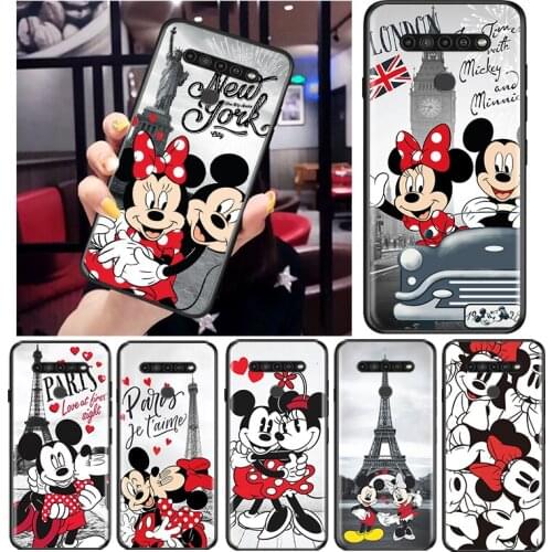 Mickey Minnie in London for LG G8 G8S G8X V30 V35 V40 V50 V60 ThinQ Q60 K40 K50 K30 K41 K51 K61 K71 K92 Black Phone Case