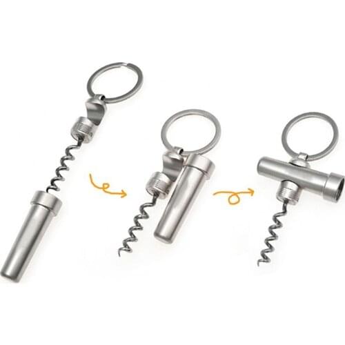 Multifunctional Zinc Alloy 3 In 1 Bottle Opener Keychain Outdoor Portable Mini Wine Beer Can Opener Keychain Jewelry