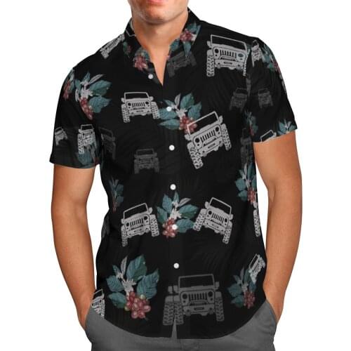 Love Car 3D Beach Hawaiian 2021 Summer Men Shirt Short Sleeve Shirt Streetwear Oversized 5XL Camisa Social Chemise Homme-141