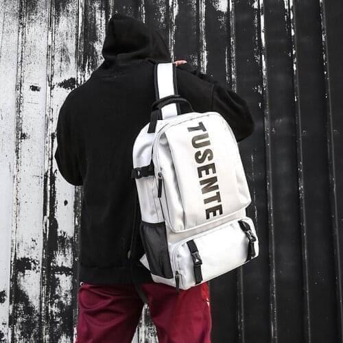 Mens and womens backpacks fashion brand fashion trend super large capacity Korean high school super hot backpack