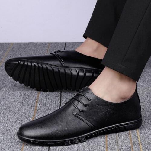 New Genuine Leather Men British Oxfords Dress Shoes Male Gentleman Casual Shoes Man Footwear Business Leisure Walk Mens Loafers