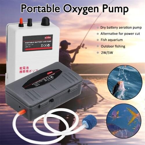 The latest 2W/5W portable mini aquarium air pump fish tank small air oxygen pump air stone pipe outdoor fishing assistant tool