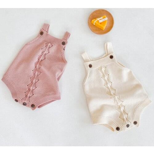 New 2020 Infant Baby Girl Boy Sleeveless Rompers Jumpsuit Baby Knitting Braces Rompers Newborn Baby Girls Boys Clothes