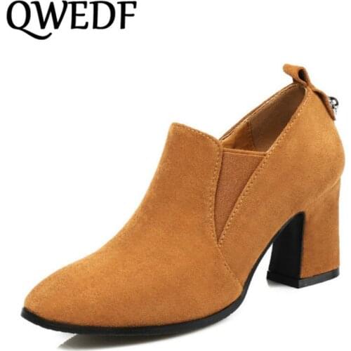 QWEDF 2018 New arrival mature ladies casual shoes comfortable business pump shoes women high heels shoes summer business QQ-021