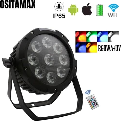 NEW LED Par 9x18w RGBWA+UV With wireless DMX512 for club disco DJ WIFI Stage Light IR remote Christmas Projector Dj Club Par
