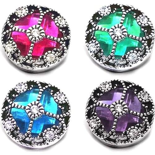 Wholesale w338 3D 18mm 25mm rhinestone metal snap button for Bracelet Necklace Interchangeable Jewelry Women accessorie