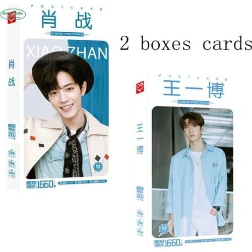 Xiao zhan Postcard and Wang Yibo Postcard mo dao zu shi Chen qing ling card .1660 pcs/ boxes card,2 boxes