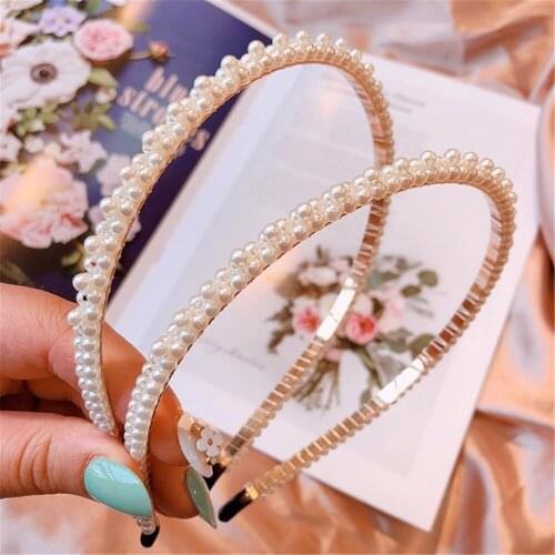 1pc Fashion Beaded Pearl Hairband Headband Women Hair Head Hoop Band Accessories for Girl Kids Hairband Scrunchy Headdress New