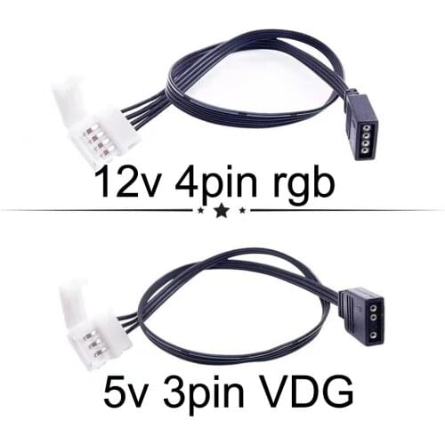 5V 3Pin / 12v 4pin RGB Strip Connector No Soldering ws2812b / 5050 3528 rgb strip light ARGB Mainboard Control Panel RGB-Header