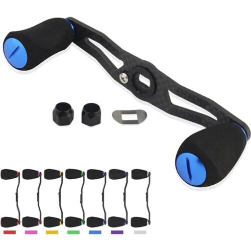 EKFan 1pc 8*5mm Hole Size Fishing Reel Handle Length 115mm Carbon Fiber Shaker EVA Knob Baitcast Reel Fishing parts