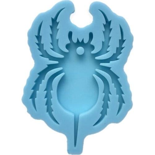 Halloween Witch Spider Bat Pendant Keychain Silicone Mold with Hole Keyring Pendant Handmade Mold Halloween Gift Jewelry