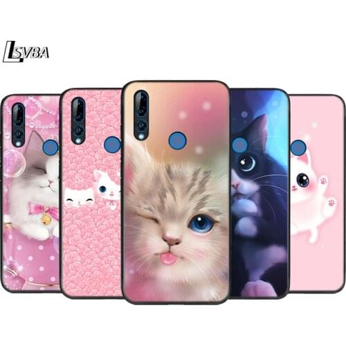 Silicone Cover Cute Kawaii Kitten Cat For Honor 9 9X Lite 9S 9A 9C 8 8A Prime 8X MAX 20 30 7A 7C Pro Plus Phone Case