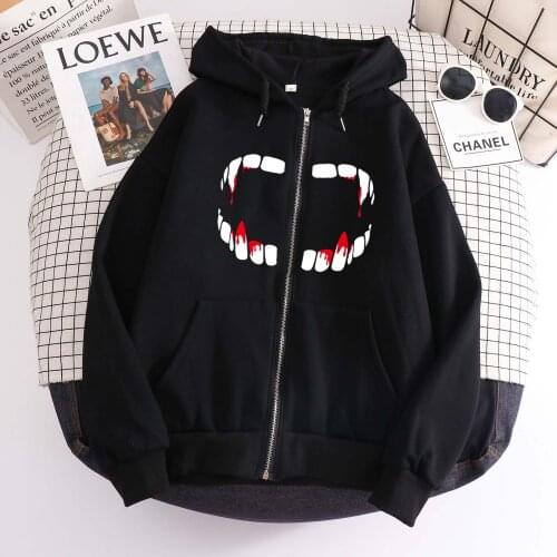 Hip Hop Zip Up Hoodie Womens Sweatshirts Cotton Gothic Streetwear Men Sudaderas Para Mujer Long Sleeve Oversized Thick Coat