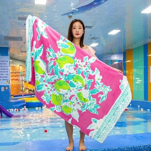 Thickened bath towel European and American wind Class A formaldehyde-free active soft increase cotton beach towel 160 x 80