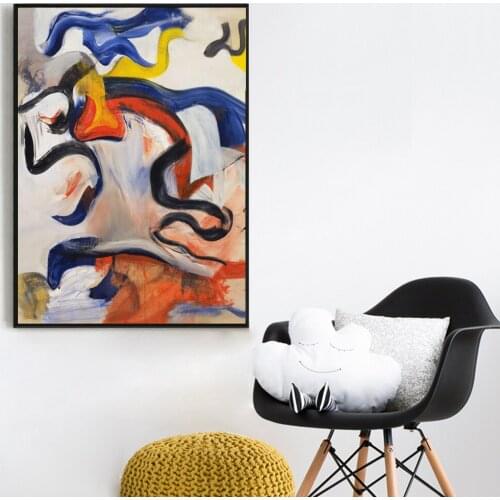 World Famous Abstract Mysterious Canvas Painting by Willem de Kooning Poster Wall Art Picture For Decoration Unframed LZ546