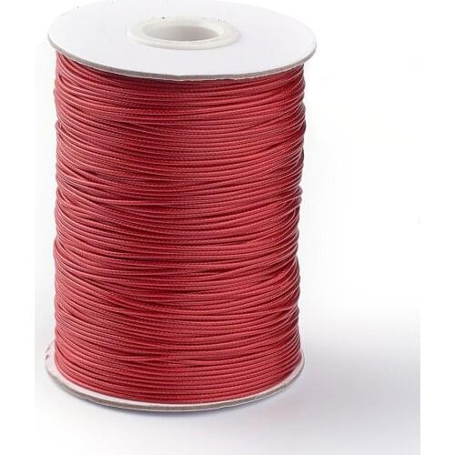 1mm Korean Waxed Polyester Cord Macrame Artisan String for Jewelry Making Red & Black Waxed Thread Cord About 85 yards/roll