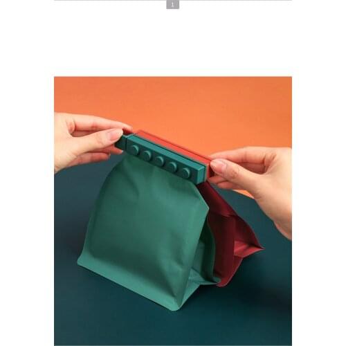 1Pc 12cm Creative Sealing Bag Clips Building Blocks Shaped Portable Kitchen Food Snack Sealer Clamp Tool Kitchen Accessories