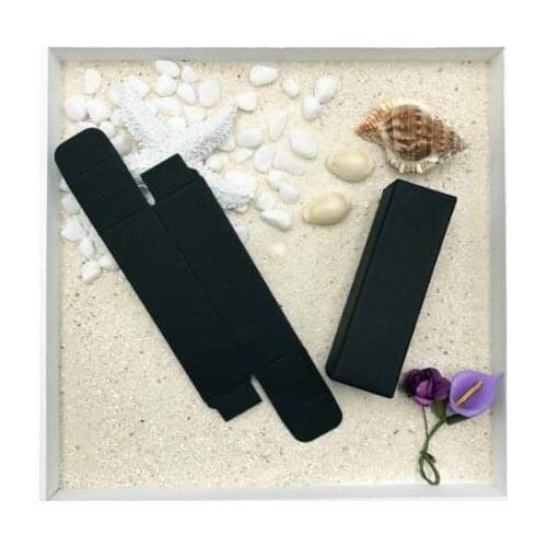 100pcs/lot--2.6*2.6*8.7cm Black kraft Paper Box For DIY Lipstick Perfume Essential Oil Bottle Storage Boxes valve tubes