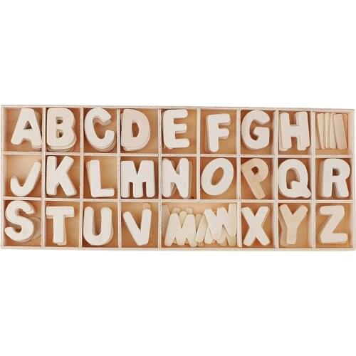 156Pcs Wooden Letters - Wood Alphabet Letters and Numbers for DIY Craft, Home Decor, Natural Color, Small