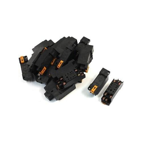 20pcs PYF08A 8 Pins Screw Terminals Power Relay Socket Base for HH52P MY2J