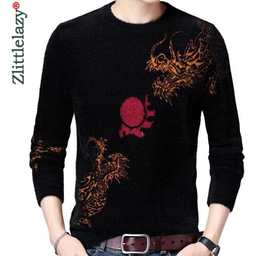 2021 Casual Knitted Thick Mink Sweater Men Pullover Clothing Fashion Phoenix Clothes Knit Winter Warm Mens Sweaters Pullovers 17