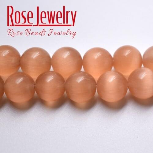 4-12mm Champagne Cat Eye Beads Hight Quality Smooth Round Loose Beads For Jewelry Making Opal Stone DIY Charm Bracelets 15 "