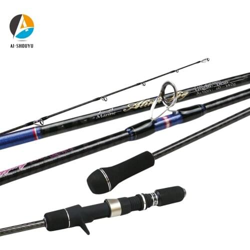 AI-SHOUYU Full Carbon Slow Jigging Fishing Rod M Power 1.8m 1.98m Lure Weight 60-160g Ocean Rod Max Drag 15kg Lure Rod