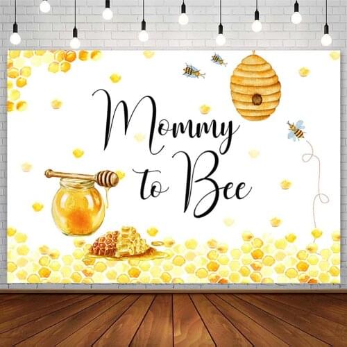 Avezano Baby Shower Photography Background Bee Honey Newborn Child Birthday Backdrop Photo Studio Photocall Photozone Decor Prop