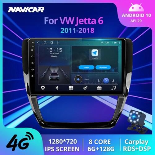 NAVICAR 2Din Android10 Car Radio For Volkswagen Jetta 6 2011-2018 Stereo Receiver GPS Navigation Auto Radio Bluetooth Player IGO