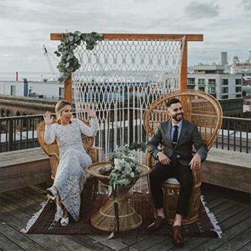 Large 59" x 78" Macrame Wedding Backdrop Macrame Arch Arbor Macrame Wall Hanging Door Hanging Room Divider Macrame Curtains