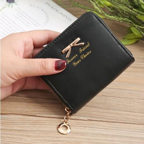 Brand Women Wallet Soft PU Leather Female Short Purse Mini Money Purses Card Holder Coin Short Wallets Slim Small Purse Zipper