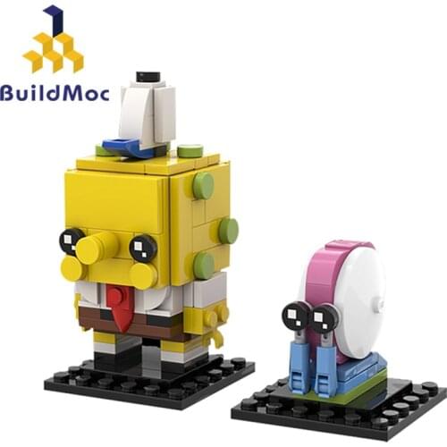 Buildmoc Cartoon Series Figures Spongebobed Animal Friends Snail Gary Brickheadz Creator Building Block Brick Toys New Year Gift