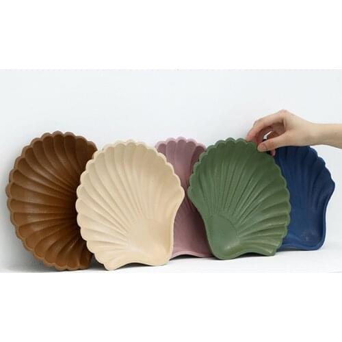 Shell Shape Wooden Tray Creative Breads/Fruits /Desserts Plates Home Entrance Key Disc Sundries Organizer Home Supplies