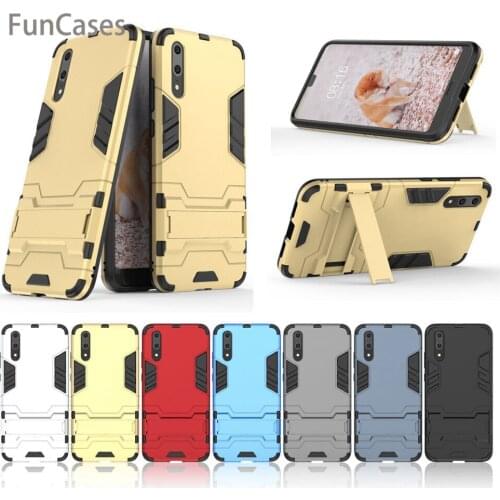 For Huawei P20 Case P20 Lite Case Cover Luxury Iron Man Stand Case Hard Armor+Soft Silicone TPU Cover for Huawei P20 Pro
