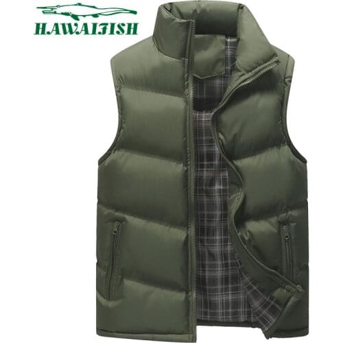 Hawaifish brand mens vest 2021 winter fashion hot sale colete masculino casual high quality stand collar coletes masculino